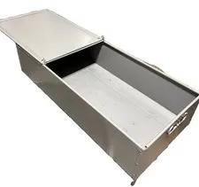 Steel Locking Cash Box Safe Deposit Box Lock Box Gray Storage Chest No Key