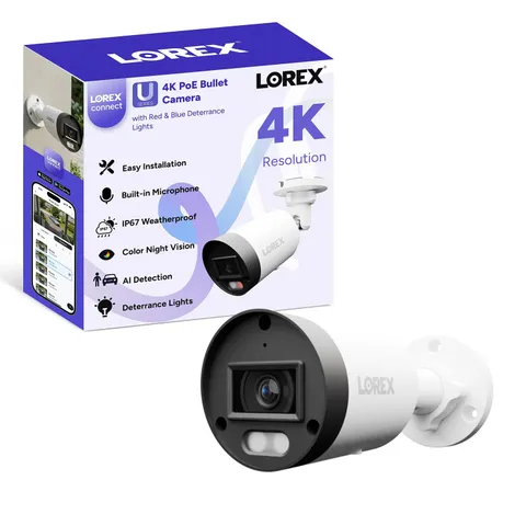 Connect (New App) | U3 4K IP Add-On PoE Bullet Camera | No Cable