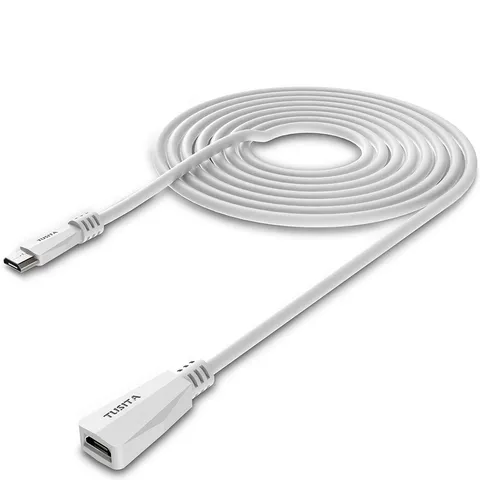 TUSITA Micro USB Power Extension Cable (20ft MICRO-USB Extension, 20ft-White