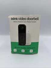 Blink Video Doorbell with Sync Module Core, Battery, Head-to-Toe HD View - Black