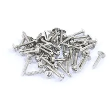 50PC 2x12mm Stainless Steel Self Tapping Screw Phillips Head Washer