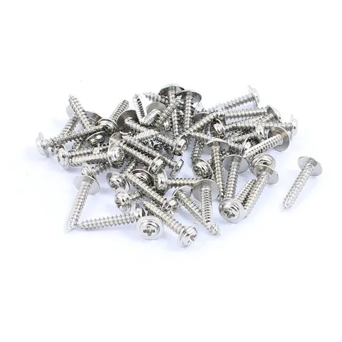 50PC 2x12mm Stainless Steel Self Tapping Screw Phillips Head Washer