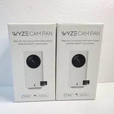Wyze Pan Cam v1 Wi-Fi Camera WYZECP1 Tilt Zoom 1080p Night Vision - Lot of 2
