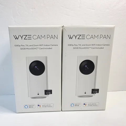 Wyze Pan Cam v1 Wi-Fi Camera WYZECP1 Tilt Zoom 1080p Night Vision - Lot of 2