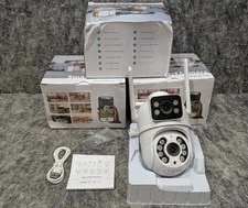3 x Dual Lens Dual Screen 4MP AI Auto Tracking IP Camera CCTV  Surveillance
