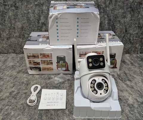 3 x Dual Lens Dual Screen 4MP AI Auto Tracking IP Camera CCTV  Surveillance