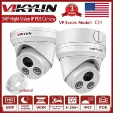 Vikylin 5MP POE IP Camera Night Vision Human/Vehicle Detection+Junction Box Lot