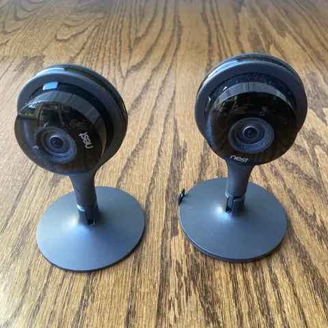 Google Nest Cam Indoor Security Camera A0005 1st Gen W/Stand - No Cord Lot Of 2