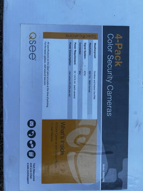 Q-SEE Color Security Cameras 4 Pack NIB