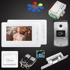 7inch Wired Video Door Phone Intercom System Electric Strike Lock Set Included