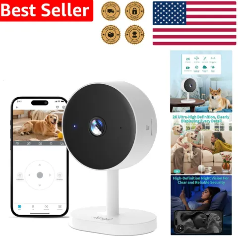 Indoor Security Camera 2K Dual-Band WiFi AI Detection Night Vision 2-Way Audi...