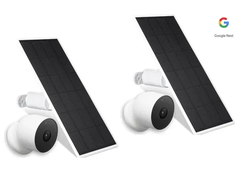 Google Nest Cam Indoor/Outdoor 2nd Gen 1080p Security Camera Solar Power 2PCS