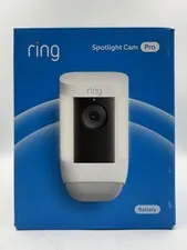 Ring Spotlight Cam Pro Battery White 2K Security Cam Vision