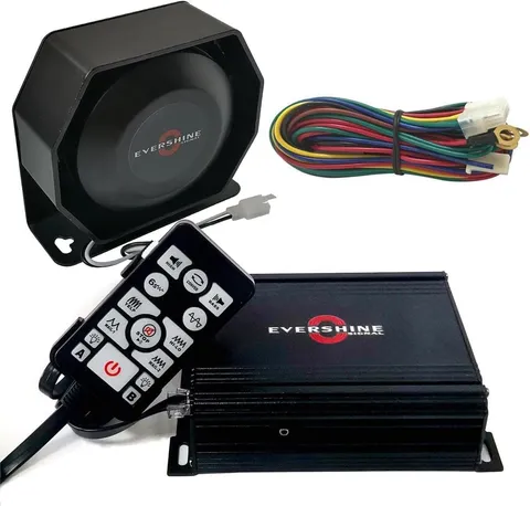 12V/24V Police Siren Amplifier Horn Kit with 118~125dB Flat Speaker 100W Heav...