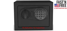 Pen + Gear Small Digital Safe with Electronic Lock and Backup Key in Black