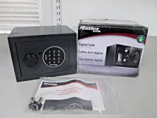 Master Lock Small Black Digital Safe X014EML Steel, Override Key, Pry-Resistant