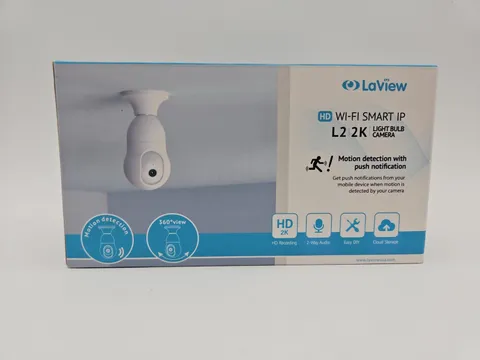 LAVIEW 4MP Bulb Security Camera 2.4GHz, 360° 2K Security Camera WHITE