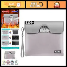 Fireproof Waterproof Money Bag with Lock, 8-Layer Insulation, Safe Storage Pouch