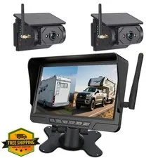 Peacall 2 Camera Magnetic Solar Wireless Backup Camera