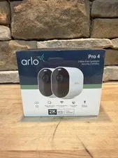 Arlo Pro 4 Wire Spotlight Security Camera - VMC4250P100NAS - White - New Sealed