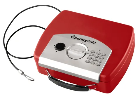 SentrySafe Travel Safe 0.08 cu ft Red Electronic Compact
