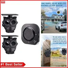 Solar Wireless Driveway Alarm System 1/2 Mile Range IP65 Weatherproof Motion