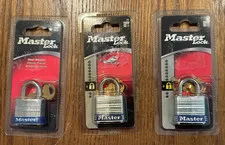 Master Lock No. 7-D Laminated Padlock 3/16" Steel Shackle 1 1/8" Set of 3 New