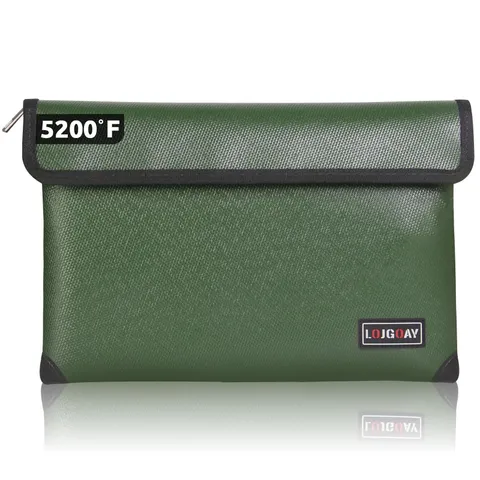 LOJGOAY Fireproof Document Bag - with 5200°F Heat Insulated, Waterproof Firep...