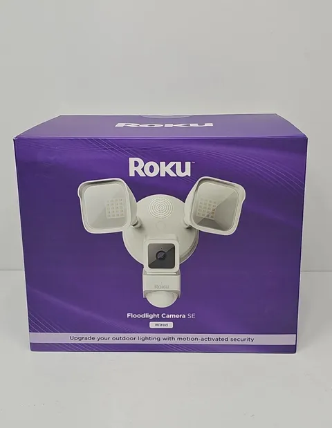 Roku Smart Home Floodlight Camera SE Wi-Fi Connected, Wired Surveillance Camera