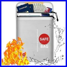 Large Fireproof Document Holder - Waterproof Pouch with Reflective Strip 15x11