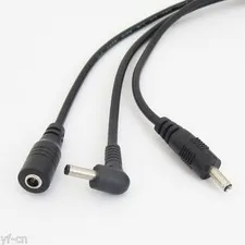 50pcs 0.3m/1FT DC Power Cable 3.5mmx1.35mm DC Tip Male/Female Cable Pigtail Wire
