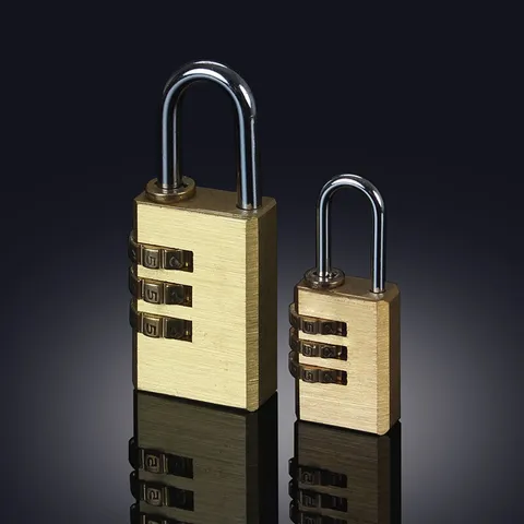 Copper Combination Lock Padlock 3 Digit Weatherproof For Locker Gym Bag Travel