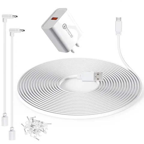 50 ft Camera Extension Cable for Wyze Cam v4, Wyze Cam Pan v3, Wyze OG, Wyze ...