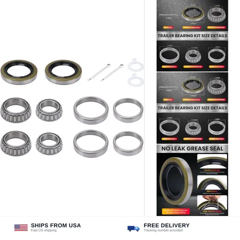 2 Sets L68149 L44649 Trailer Axle Bearing Kit | Boat Trailer Bearing Kit, Fit...