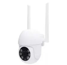 Starfish WiFi Smart Outdoor Pan and Tilt Plug-In Security Camera w/ Light, White
