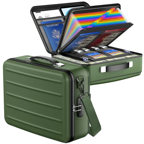Fireproof Document Box with Lock, Hard-Shell Fireproof Safe for Home Documents,