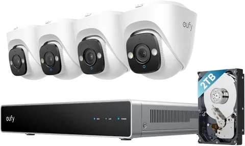eufy NVR System E41 4-Cam 2TB HDD 24/7 Recording 4 4K Turret Cams Wired Outdoor