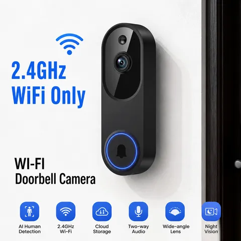 Wireless Video Doorbell Camera AI Human Detection 2 Way Audio Night Vision 2.4G