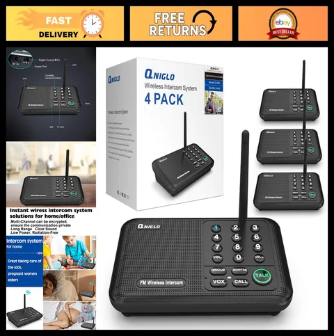 Wireless Intercom System for Home & Office - 5280ft Long Range, Two-Way Communic