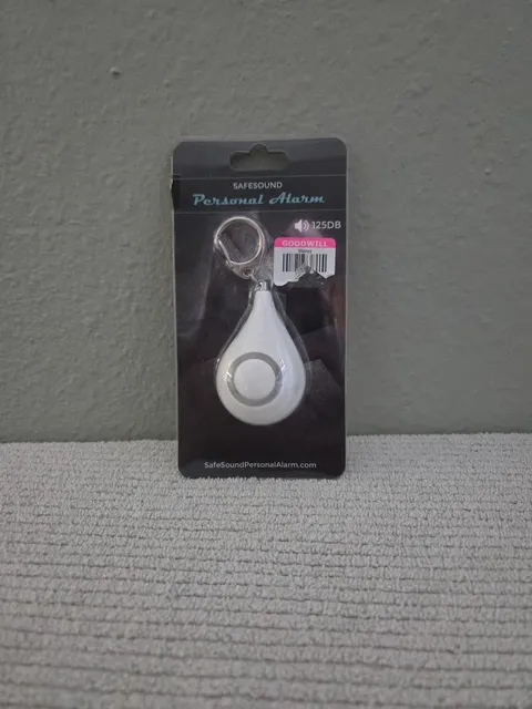 NEW Personal Safety Alarm Keychain White 125 Decibel Pull Chain Activation 