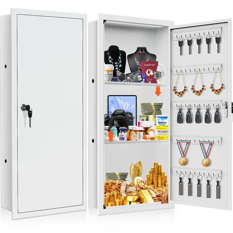 29.53" Tall Wall Safes Between the Studs, Lockable Hidden Safe Box with Hooks...