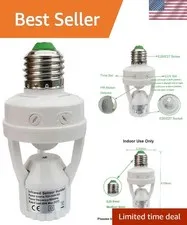 Effortless Installation E26/E27 PIR Motion Sensor Light Socket for Indoor Use