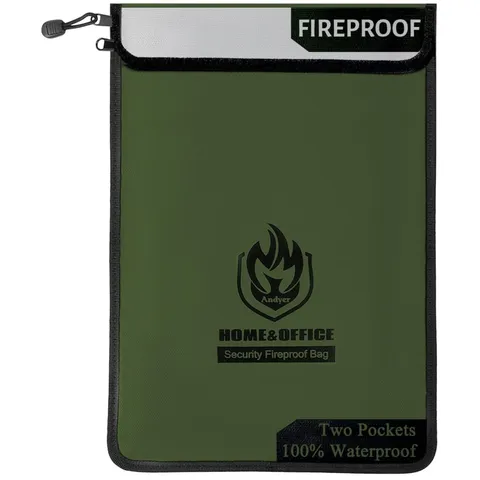 Fireproof Document Bag 2000℉, Waterproof Money Bag 15”x 11”