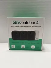 Blink Outdoor 4 1080p Wi-Fi Outdoor 3-Camera Security System - Black - NEW