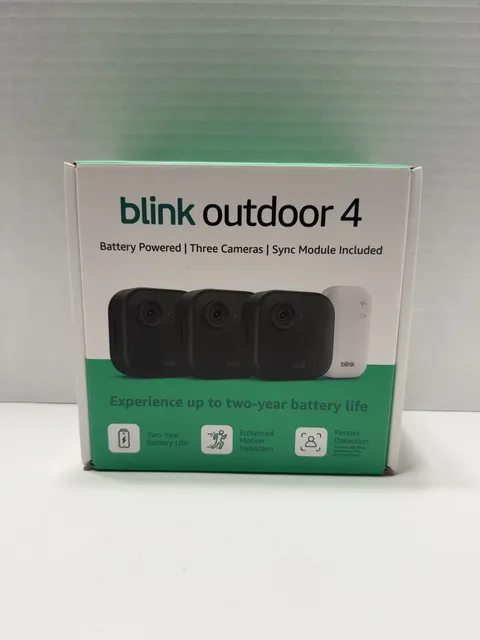 Blink Outdoor 4 1080p Wi-Fi Outdoor 3-Camera Security System - Black - NEW