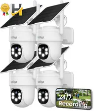 Solar Camera Security Outdoor AOV 24/7 Recording with 360° View 4 Pack