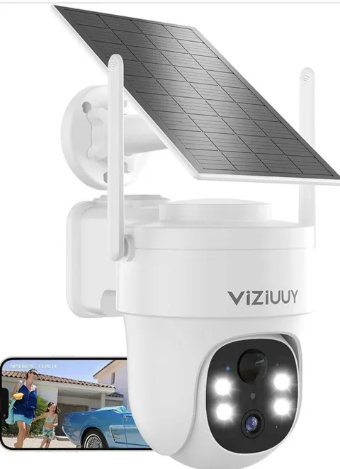 Viziuuy Solar Security Cameras Wireless Outdoor, 3mp Pan Tilt 360â°wifi Camera..