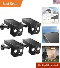 AI Motion Detection Solar Cameras - 2K Weatherproof WiFi Outdoor Security 4 Pack