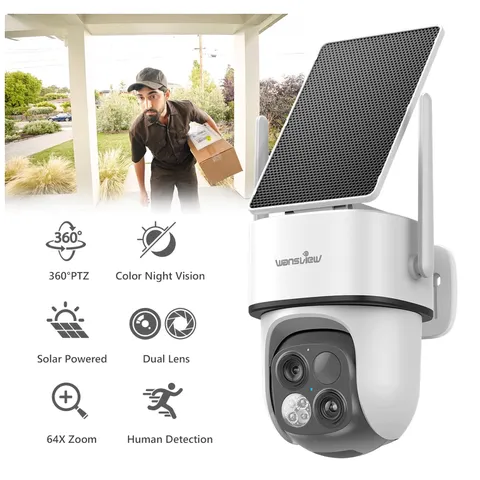 Wansview 2K Wireless Security Camera Outdoor Dual Lens 360°PTZ Color Night Visio