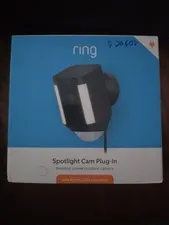 Ring Spotlight Cam Plug-In Wi-Fi 1080p Outdoor Spotlight Siren Black